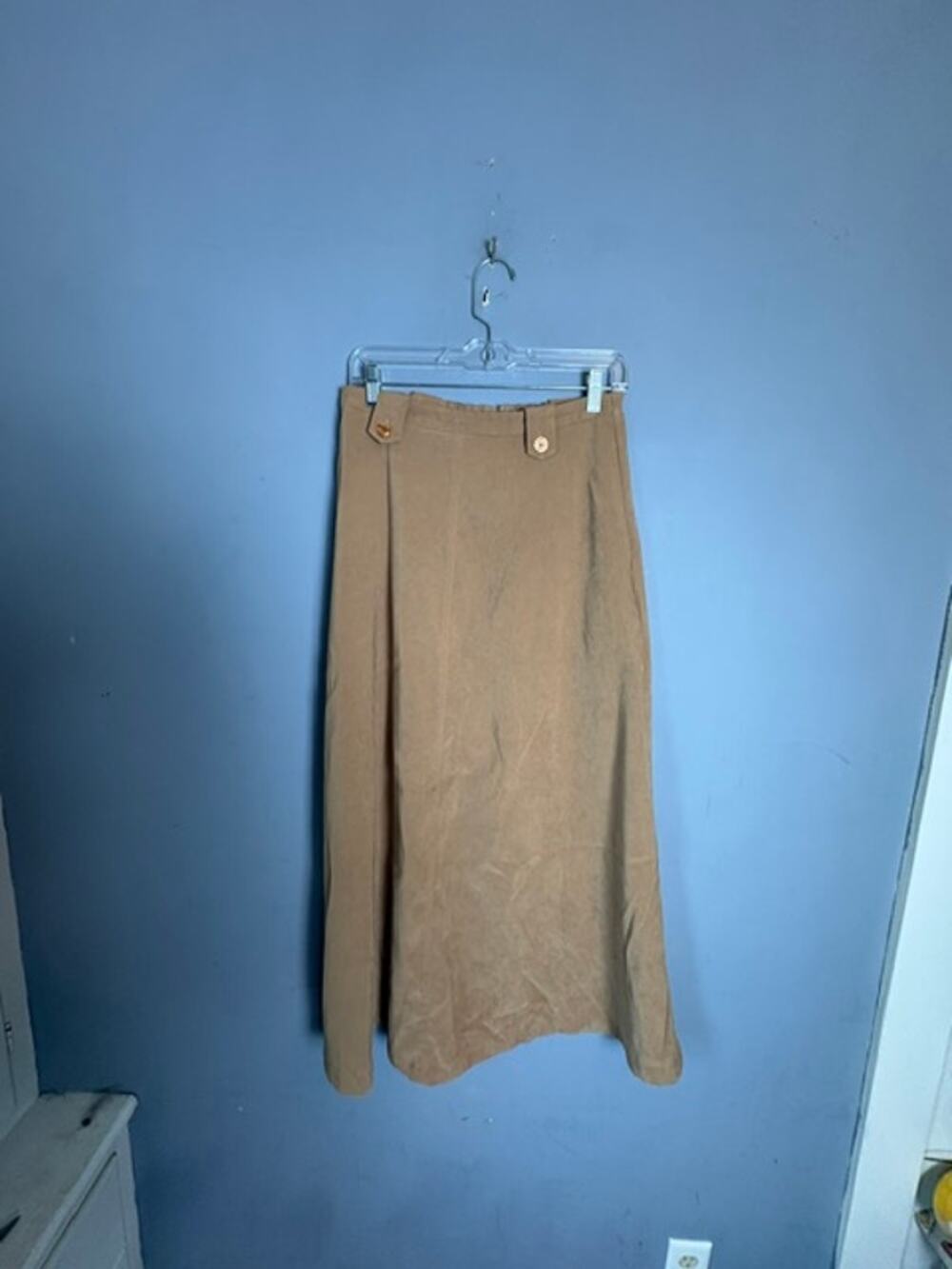 Coldwater Creek Womens Tan A Line Midi Skirt Size 10 Stretch